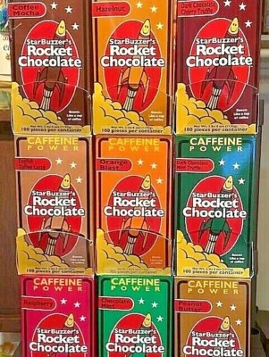 Rocket Chocolate Caffeine Energy 100CT/9 SABORES REGALO SORPRESA GRATIS Foto 1 de 4