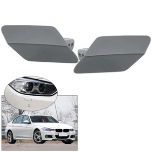 Pair Front Headlight Washer Primed Cap For BMW 3 Series F30 F31 F35 2013-2018 - Picture 1 of 6