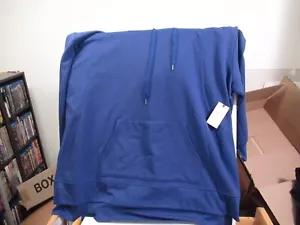 Felpa con cappuccio Terra & Sky tasca anteriore blu morbida buona elasticizzata taglia 3X nuova con etichetta - Foto 1 di 2