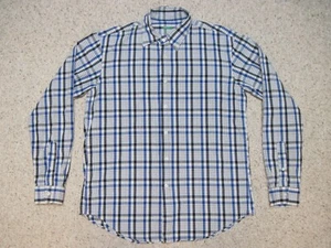 United Colors of Benetton kariertes Herrenhemd XL Knopfleiste blau schwarz weiß - Bild 1 von 11