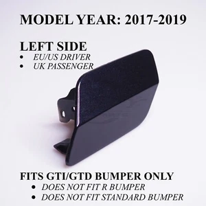 Cubierta de arandela de faro izquierdo para VW Golf MK7.5 GTI GTD 2017-2019 negro profundo LC9X - Imagen 1 de 6