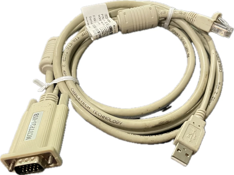 NEW Raritan MCUTP20-USB 2m 6.5 FT USB VGA RJ45 KVM Switch Cable LX MasterConsole - Image 1 of 1