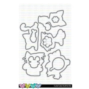 C.C. Designs, Outline Metal Stampo/Stencil, Cutie Cat - Foto 1 di 1