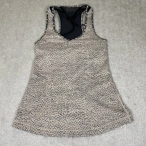 Lululemon Dance to Yoga Tank Top Womens Size 4 Racerback Black Tan W/Bra - Picture 1 of 4