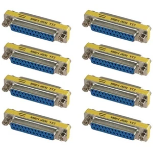 8x 25 Pin D-SUB DB25 Female to Female Mini Gender Changer Coupler Gold Plated - Picture 1 of 1