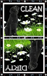 DOG DISHWASHER MAGNET (Labrador Retriever Black) 1 PIECE Clean/Dirty *Ship FREE - Picture 1 of 2