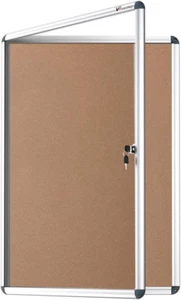 Tamperproof Lockable Cork Noticeboard Class 1 Aluminium Framed 36X24 Inches - Picture 1 of 7
