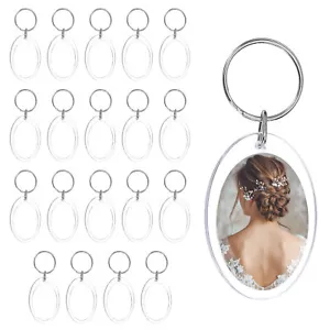 20 Pcs Photo Frame Keyring, 1.3 x 2 Inch Oval Photo Keychains - Picture 1 of 5