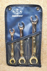 SK-TOOLS, (Super Krome) A Roll NO.383 Flare Nut Wrench Set in Original Pouch - Picture 1 of 11