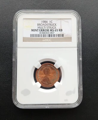 1985 Broad Struck MULTI STRUCK Error Penny NGC MS 65RB - Image 1 of 4
