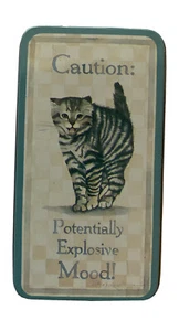 Vintage Cat Magnet Caution: Potentially Explosive Mood! Figi Graphics 1991 - Picture 1 of 6
