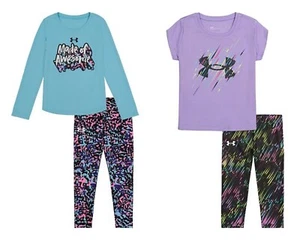 New Under Armour Little Girls Shirt & Leggings Set Choose Size & Color MSRP $40 - Picture 1 of 4