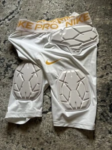 Pantalones Cortos Acolchados de Fútbol Nike Pro HyperStrong Para Hombre L Blanco/Dorado CW3890-100 - Imagen 1 de 6