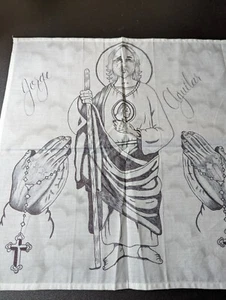 Ink on linen prison art by Jorge Aguilar 15" x 15" - Picture 1 of 5