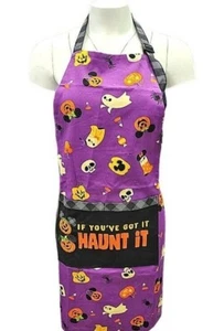 Disney Parks Halloween Haunt It Pumpkins Adult Kitchen Apron WDW - NEW - Picture 1 of 4