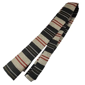Vintage schmale Krawatte 53"x2" flaches Ende 50er 60er Rockabilly gestreift Wolle schottische Krawatten - Bild 1 von 3