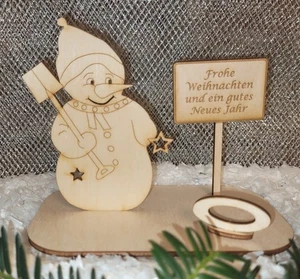 Weihnachts - Geld- Gutscheingeschenk Schneemann mit Schild - Bild 1 von 24