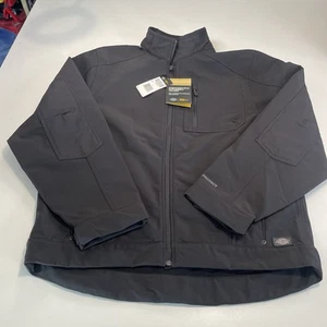 Dickies Softshell Men's Full Zip Waterproof Work Jacket Black Large - Picture 1 of 8