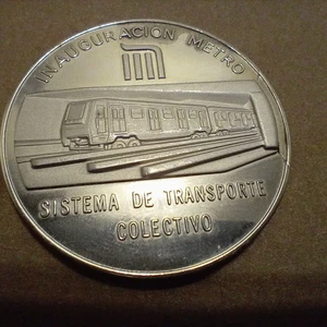 1969 Mexico Grove Silver Medal Mexico City Metro Opening Grove-1053-A - Picture 1 of 9