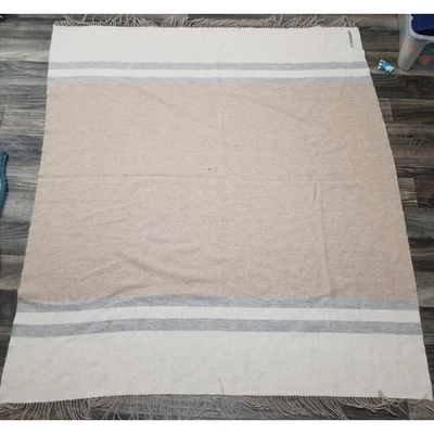 Alicia Adams Alpaca Canyon Throw Field Blanket Alpaca/Wool Gray/Beige 61x53 - Image 1 of 4