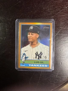 2025 Topps Heritage Chrome Orange Refractor RC #d 1/25 Luis Gil - Yankees MLB - Picture 1 of 2