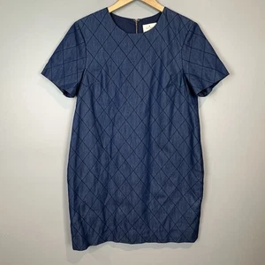 Vestido Kate Spade Acolchado Cambray Cambio Talla 10 Bolsillos Cortos Azul Denim - Imagen 1 de 7