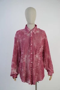 OUR LEGACY Coco Shirt Batik Baumwolle Häkel Rosa M2222CTD Brusttasche Größe 50 - Bild 1 von 22