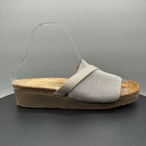 Naot Alana Tampa Glitter Sandals Women’s 8 Silver Shimmer Cork Flip Flops - Picture 1 of 8
