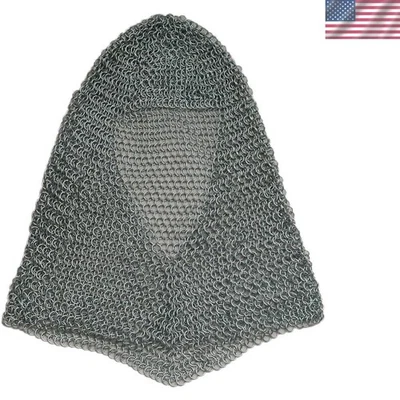 正品 16 号银色 Chainmail Coif 成人-舒适时尚 — 第 1/2 张图片