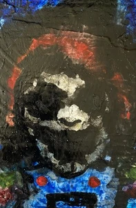 “Chucky” original horror art watercolour paint & gouache on wood board - Picture 1 of 2