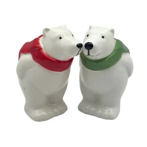 Salero y pimentero vintage Coca-Cola Bears blanco rojo verde 3" de alto - Imagen 1 de 9