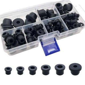 100PCS T-Type Rubber Grommet kit 6 Size Silicone Grommets for Wiring Automoti... - Picture 1 of 6