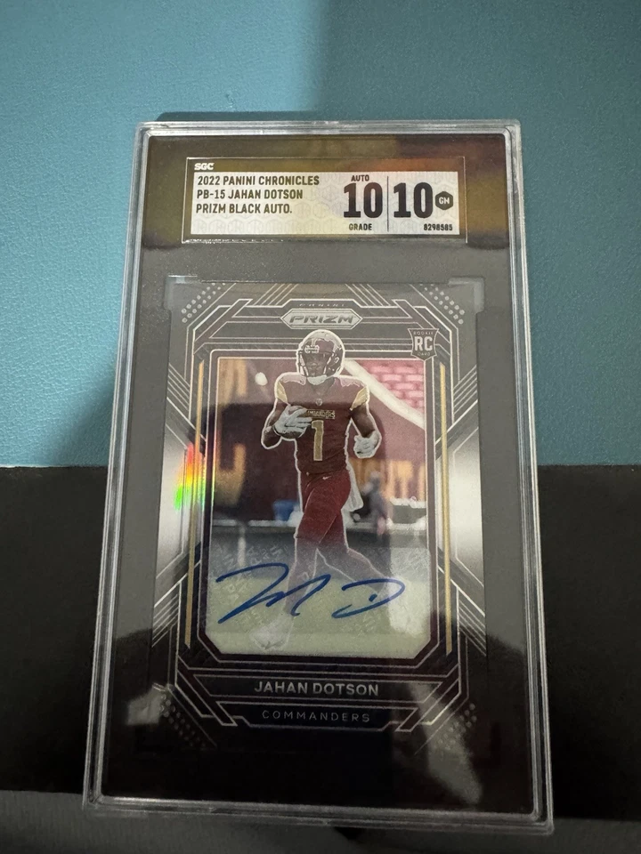 2022 Panini Chronicles Prizm Black Jahan Dotson #PB-15 Signatures (AU, RC) - Image 1 of 4