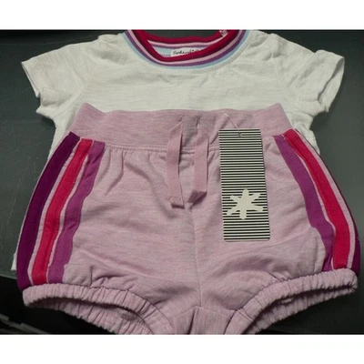 Splendid Stripe Jersey Tee & Sporty Bloomer Short Set 6-12 Months $52 - Image 1 of 4