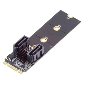 NGFF Key B+M PCI Express to SATA 3.0 6Gbps Dual Ports Vertical Adapter Drive - Picture 1 of 1