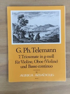 Telemann Trio Sonata in G minor; piano violin oboe (violin), cello - Picture 1 of 3
