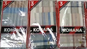MEN'S HANDKERCHIEF Cotton Blend Assorted Colors, Lot of 9, FREE SHIPPING - Picture 1 of 1