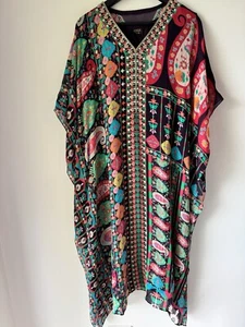Esika Akarshan Multicoloured Traditional Kaftan Beaded Lined Sz 4XL/48 NWT - Picture 1 of 22