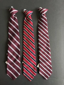 Vintage Youth Boys Neck Clip Ties Lot Of 3 Striped Ties New - Picture 1 of 6