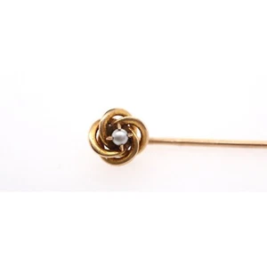 10kt Yellow Gold Swirled Design with Pearl Hat Pendant - Picture 1 of 2