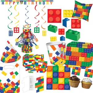 Building Block Party Supplies- You Choose your product from the drop down box - Picture 1 of 18