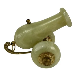 Vintage Onyx and Brass Cannon Pen Holder Office Decor / Paper Weight. From Italy - Picture 1 of 12