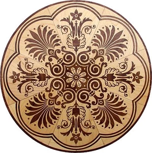 Medaglione pavimento legno 36" intarsio 406 pezzi kit Honolulu fai da te pavimento tavolo scatola - Foto 1 di 3