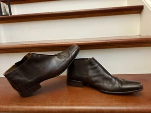 Mezlan Mens Shoes Sz 9.5 M Flynn Leather Ankle Chelsea BOOTS Dark Brown - Picture 1 of 6