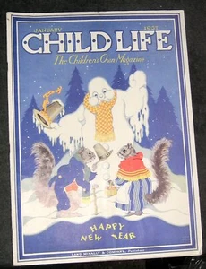 Vintage January,1937 CHILD LIFE Magazine,Rand McNally,Art Deco,Happy New Year! - Picture 1 of 2