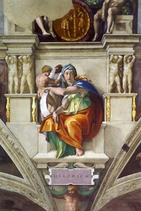 11727.Decor Poster.Room home Wall art design.Michelangelo painting Delphic Sibyl - Picture 1 of 1