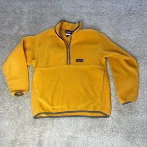 Vintage Patagonia Synchilla Youth L 14 1/2 Zip Pullover Pockets Gold Fleece - Picture 1 of 6