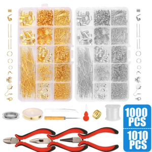 1000/1010Pcs Jewelry Making Kit DIY Alloy Beading Repair Tools Craft Supplies - Picture 1 of 15
