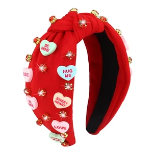 Valentines Day Headband, Valentines Day Accessories, Heart Headband, Knotted Hea - Picture 1 of 7
