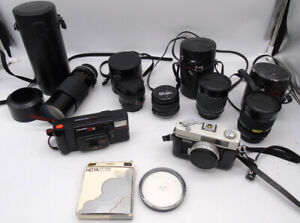 Collection Of Vintage Cameras & Minolta Lenses Ricoh Lens Photography Lenses ALS